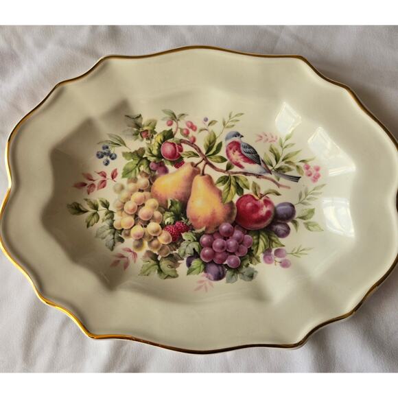 Avon Other - Decorative Vintage 1976 AVON Plate 22k Gold Trim Cottage Core Pear Bird